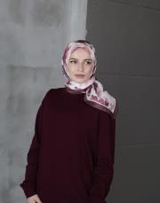 burgundy twill eşarp  3