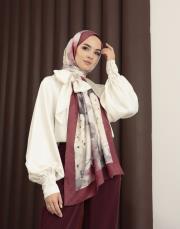 %100 pamuk ipek şal cherry 