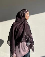 minimal tack pamuk şal kahve vizon