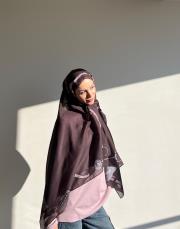 minimal tack pamuk şal kahve vizon 2