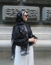 royal monogram pamuk şal siyah beyaz 2