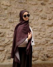 royal monogram pamuk şal bordo 3