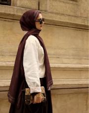 royal monogram pamuk şal bordo 4