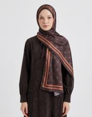 royal monogram twill şal kahve camel 2