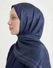 royal monogram twill şal lacivert 3