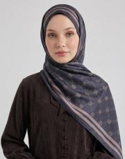 royal monogram twill şal kahve vizon