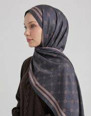 royal monogram twill şal kahve vizon 2