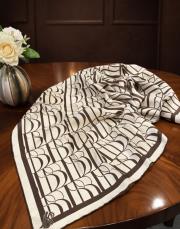 imza monogram %100 twill ipek eşarp krem 3