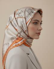 ceinture %100 twill ipek eşarp turuncu