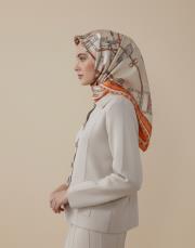 ceinture %100 twill ipek eşarp turuncu 2