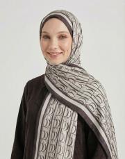 imza monogram twill şal krem 3