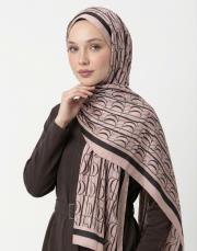 imza monogram twill şal vizon