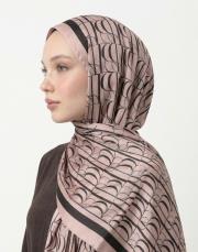 imza monogram twill şal vizon 2