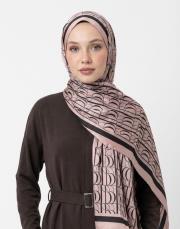 imza monogram twill şal vizon 3