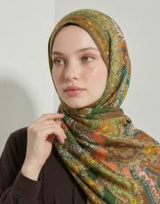 yün ipek şal kahve turuncu 2