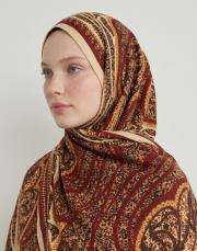 yün ipek şal bordo gold 2