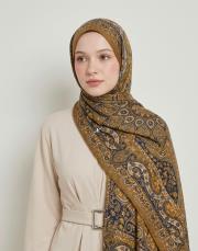 yün ipek şal kahve mavi 2