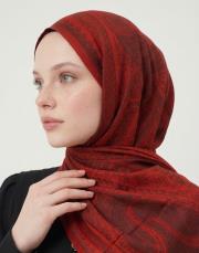 yün ipek şal koyu kırmızı 2