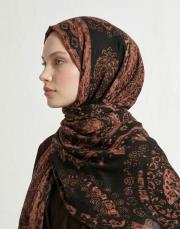 yün ipek şal bordo siyah 2