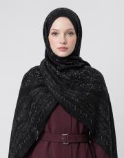 yün ipek şal siyah