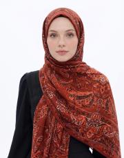 yün ipek şal bordo