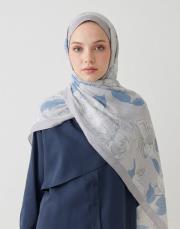 flora pamuk şal mavi