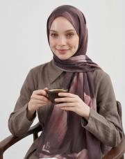 sevgi pamuk şal kahverengi 5