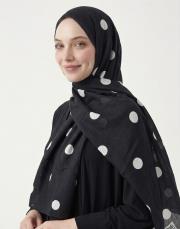 puantiye pamuk şal siyah 2