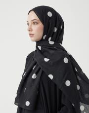 puantiye pamuk şal siyah 3