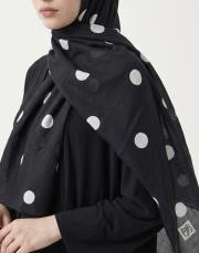 puantiye pamuk şal siyah 4