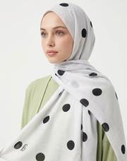 puantiye pamuk şal beyaz