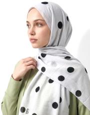 puantiye pamuk şal beyaz 2