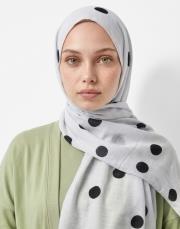 puantiye pamuk şal beyaz 3