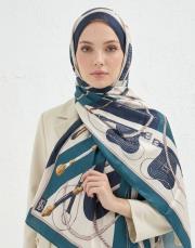 cool belt twill şal petrol mavisi