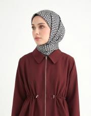 mini mono twill eşarp siyah beyaz