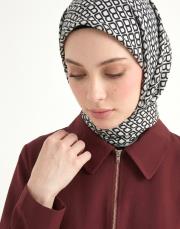 mini mono twill eşarp siyah beyaz 3