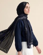 minimal tack floş  şal lacivert 4