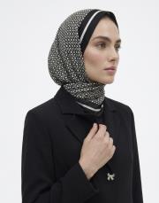 mini mono floş  şal siyah beyaz 5