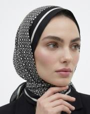 mini mono floş  şal siyah beyaz 6