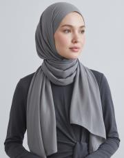 dubai krep şal koyu gri