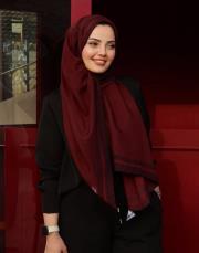 zuhal köprülü’nün tercihi mini mono bordo floş şal  4