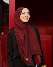 zuhal köprülü’nün tercihi mini mono bordo floş şal  5