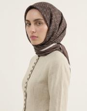 karo monogram twill eşarp acı kahve
