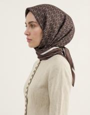 karo monogram twill eşarp acı kahve 2