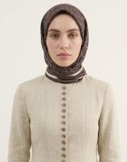 karo monogram twill eşarp acı kahve 3