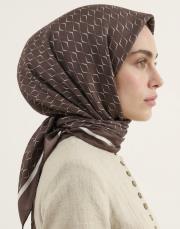 karo monogram twill eşarp acı kahve 4
