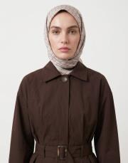karo monogram twill eşarp krem 3