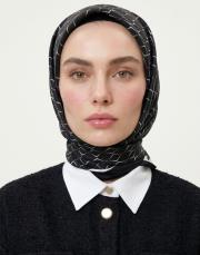 karo monogram twill eşarp siyah  2