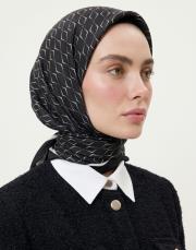 karo monogram twill eşarp siyah  3