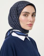 karo monogram twill eşarp lacivert